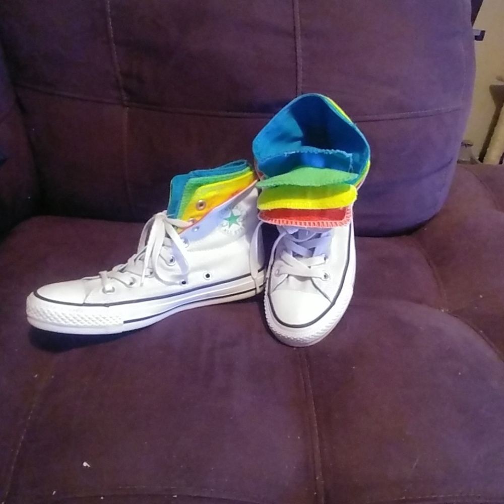 Converse quad tongue high tops!